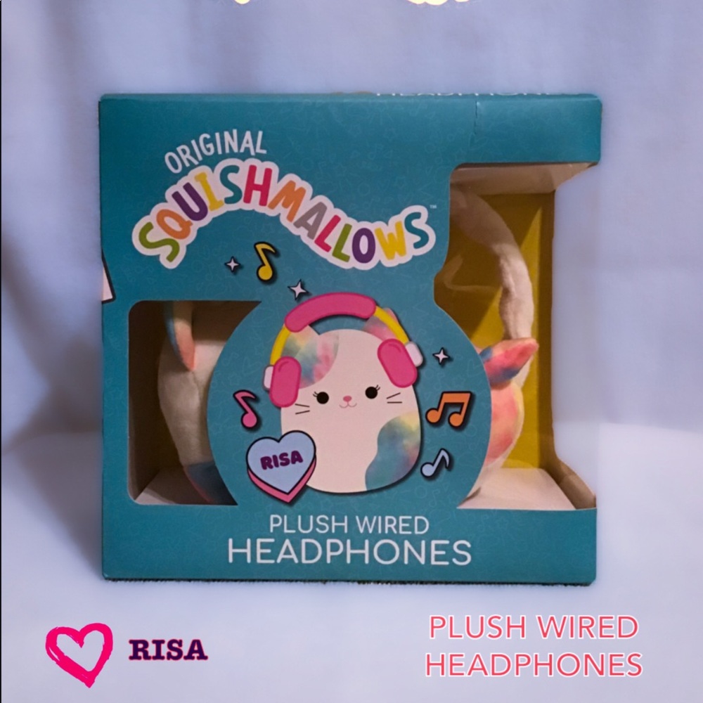 Squishmallow Risa Cat Headphones - super cute kitten HSA highly sought after